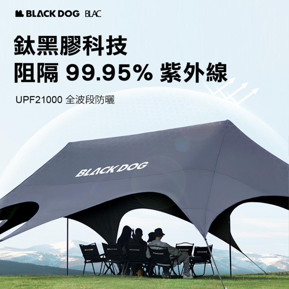 【BLAC黑客】BLACKDOG黑狗怪獸鈦黑膠天幕800x500 / 1160x800cm (含營柱等配件)-細節圖3