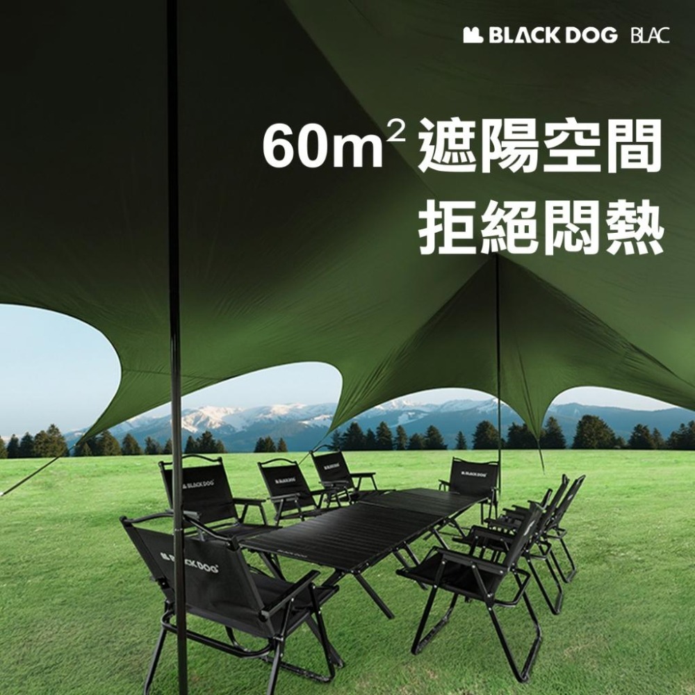 【BLAC黑客】BLACKDOG黑狗怪獸鈦黑膠天幕800x500 / 1160x800cm (含營柱等配件)-細節圖4