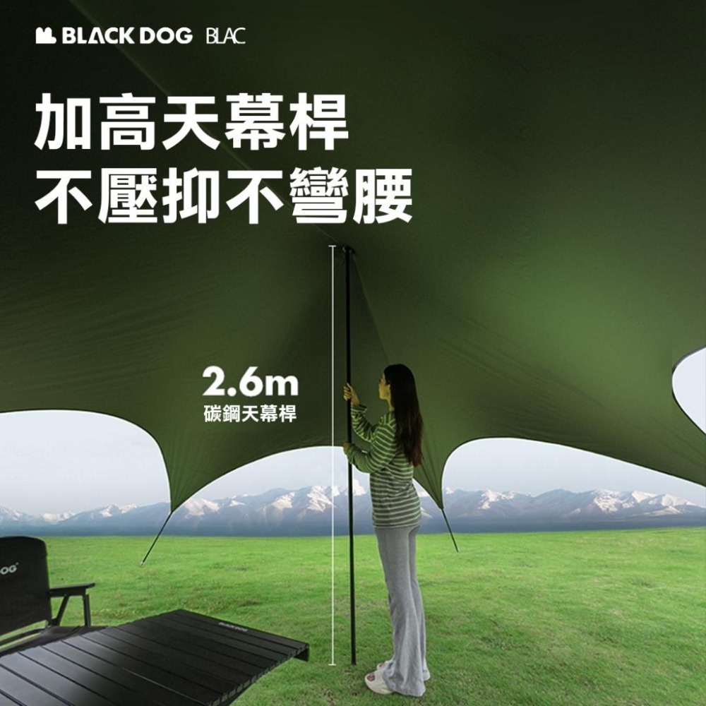 【BLAC黑客】BLACKDOG黑狗怪獸鈦黑膠天幕800x500 / 1160x800cm (含營柱等配件)-細節圖6