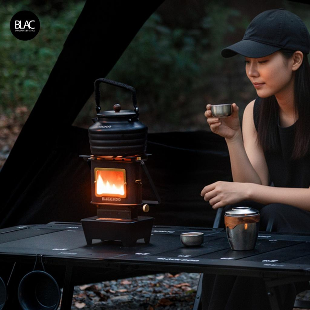 【BLAC黑客】BLACKDOG黑狗復古觀火爐暖爐 新版帶提手 觀火取暖煮食照明 黃銅五金件-細節圖2