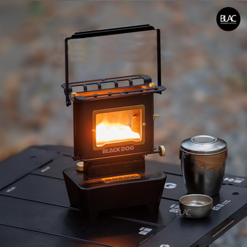 【BLAC黑客】BLACKDOG黑狗復古觀火爐暖爐 新版帶提手 觀火取暖煮食照明 黃銅五金件-細節圖3