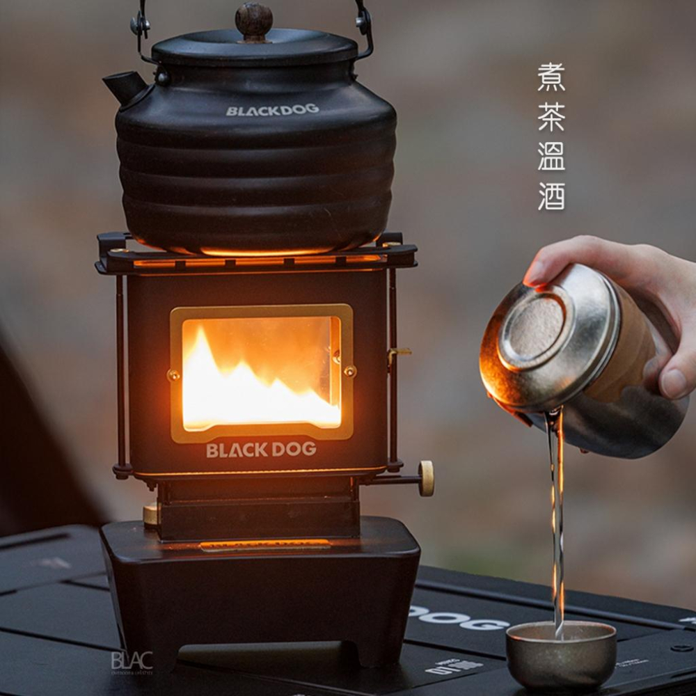 【BLAC黑客】BLACKDOG黑狗復古觀火爐暖爐 新版帶提手 觀火取暖煮食照明 黃銅五金件-細節圖4