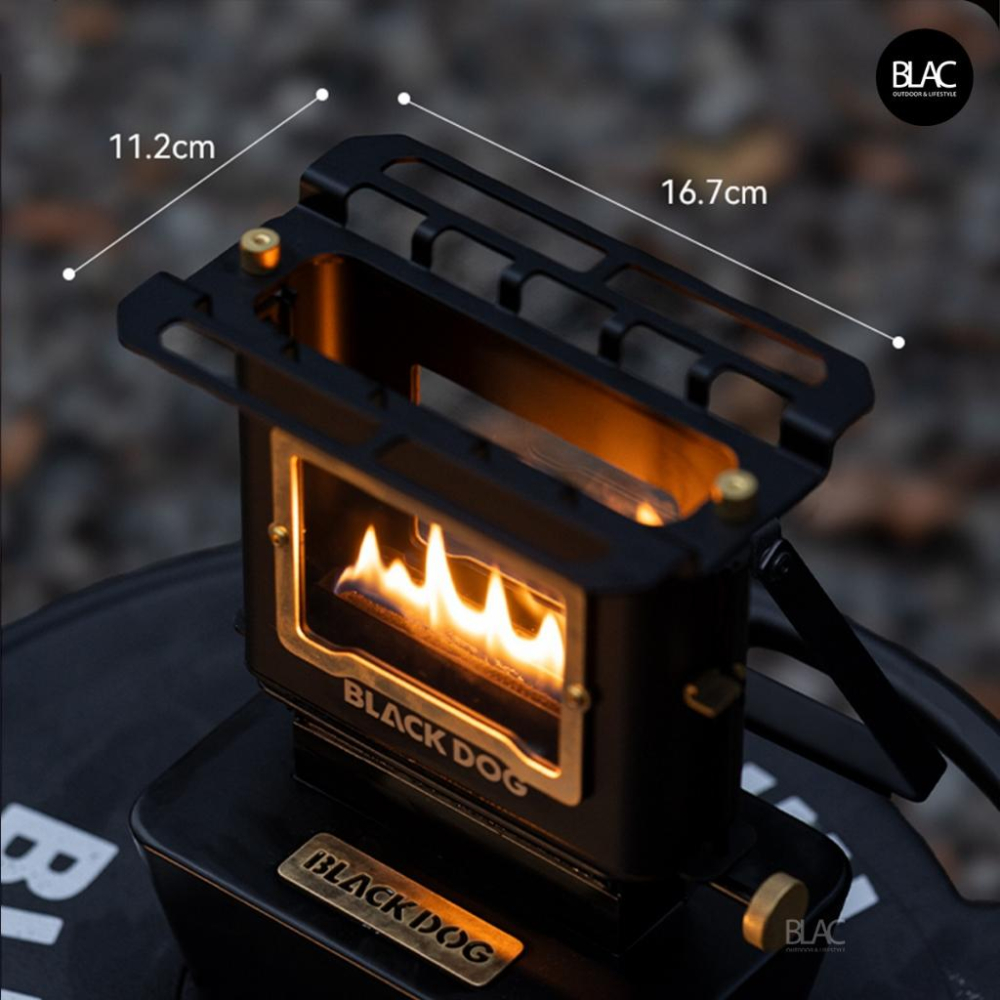 【BLAC黑客】BLACKDOG黑狗復古觀火爐暖爐 新版帶提手 觀火取暖煮食照明 黃銅五金件-細節圖7