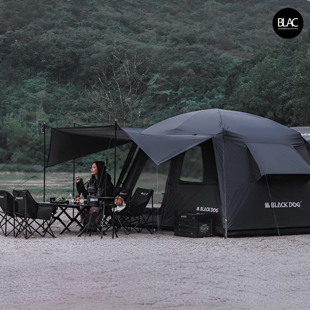 【BLAC黑客】BLACKDOG黑狗山庭6.8黑膠帳篷 三面開門遮陽門庭 鈦黑銀膠-細節圖3