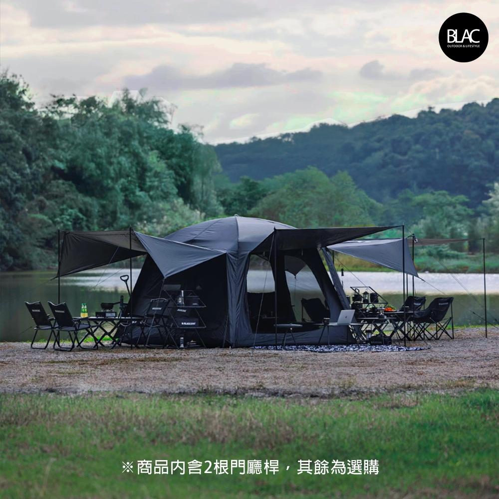 【BLAC黑客】BLACKDOG黑狗山庭6.8黑膠帳篷 三面開門遮陽門庭 鈦黑銀膠-細節圖4