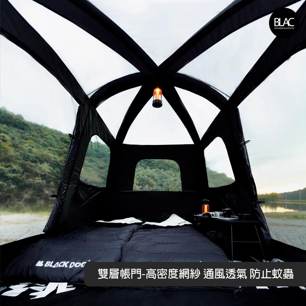 【BLAC黑客】BLACKDOG黑狗山庭6.8黑膠帳篷 三面開門遮陽門庭 鈦黑銀膠-細節圖6