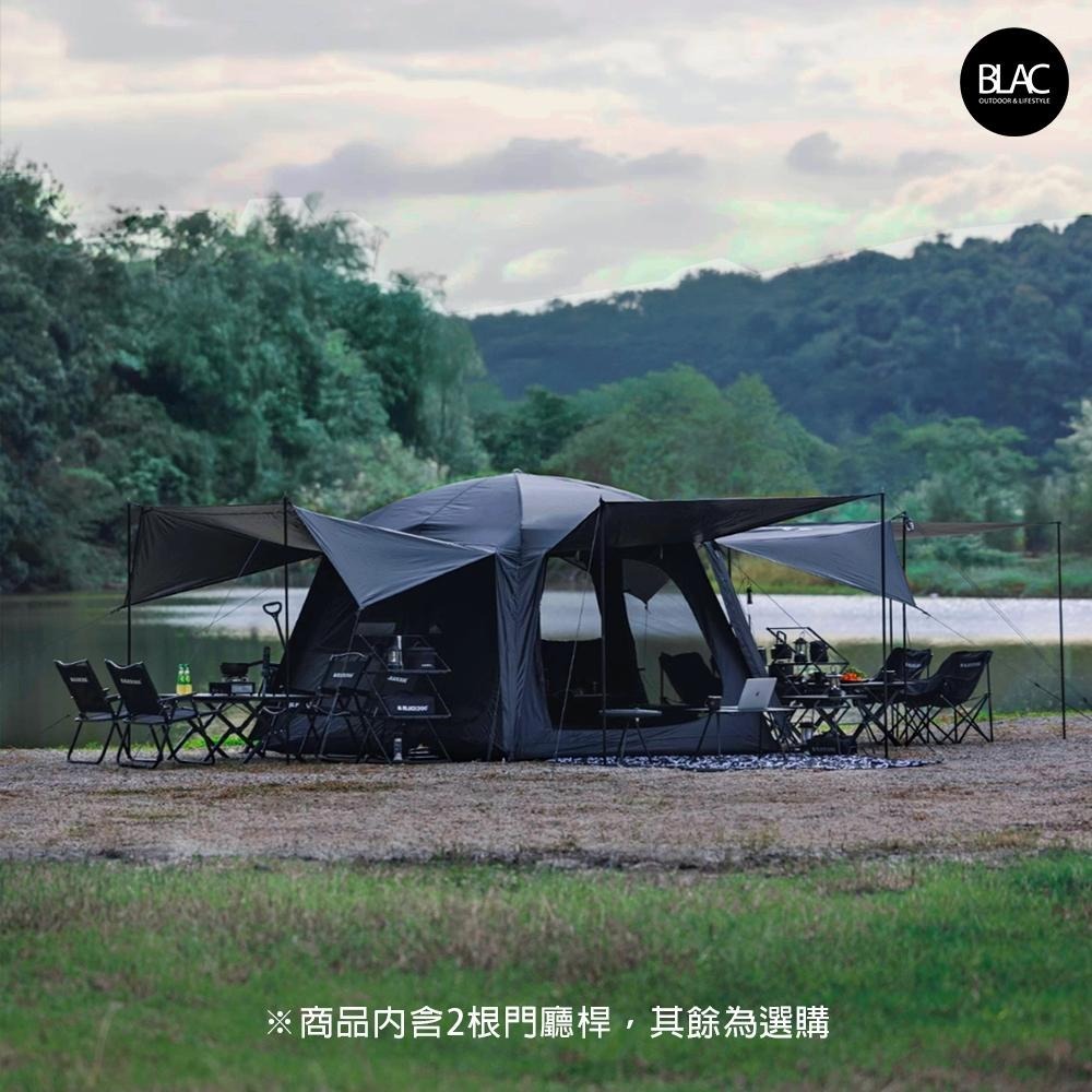【BLAC黑客】BLACKDOG黑狗山庭6.8黑膠帳篷 三面開門遮陽門庭 鈦黑銀膠-細節圖4