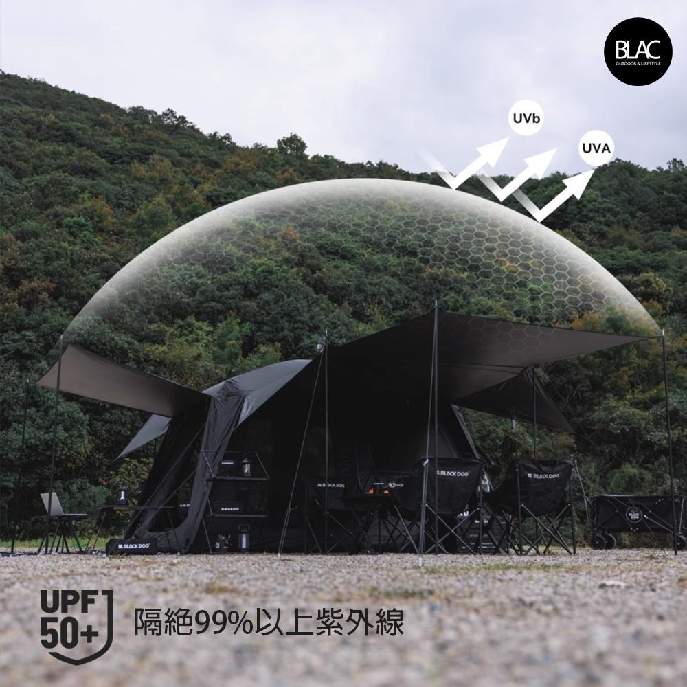 【BLAC黑客】BLACKDOG黑狗山庭6.8黑膠帳篷 三面開門遮陽門庭 鈦黑銀膠-細節圖8