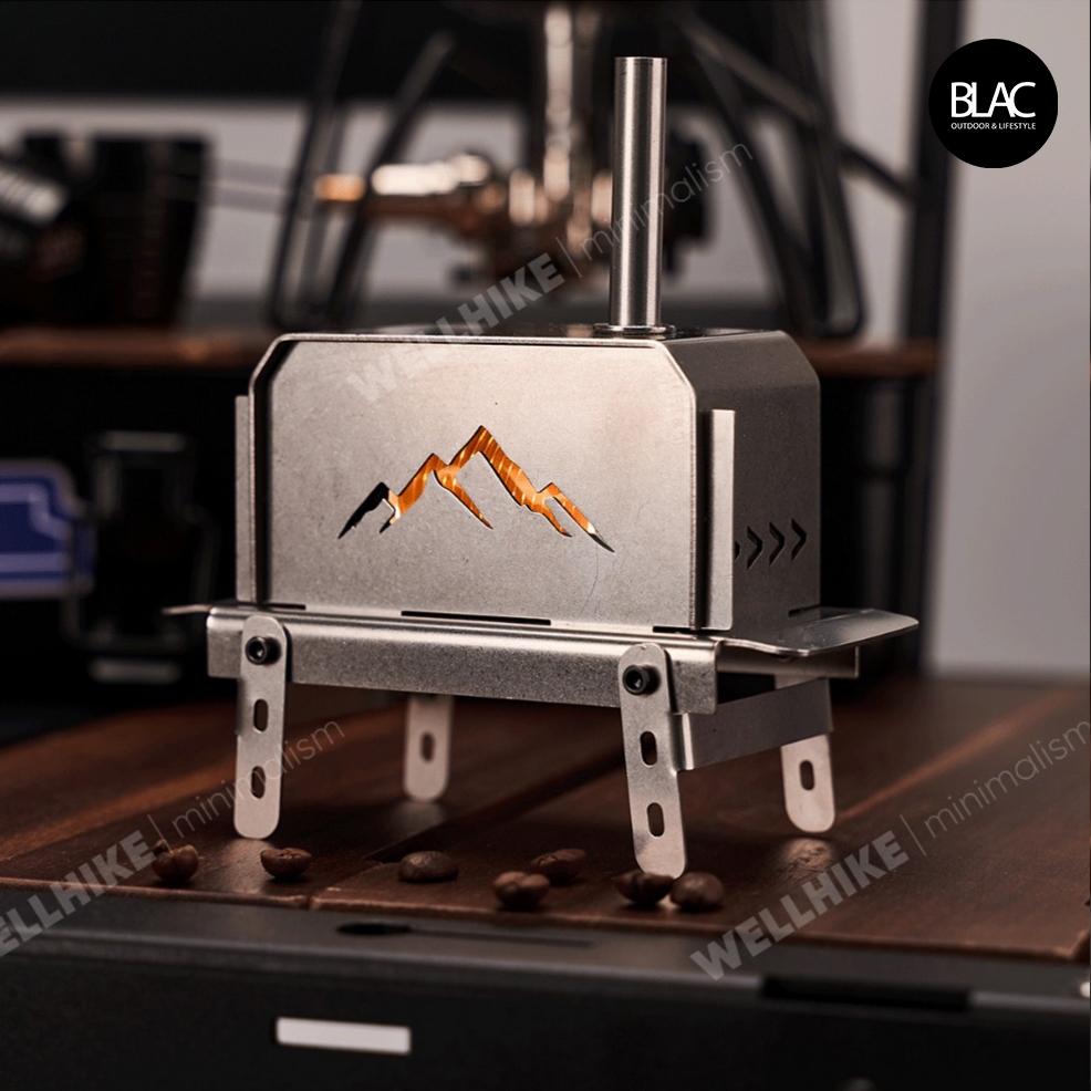 【BLAC黑客】WELLHIKE柴爐造型鏤空薰香爐香薰爐蚊香爐 可燃燒塔香、線香、蚊香 雙面鏤空可折卸收納 附收納袋-細節圖4