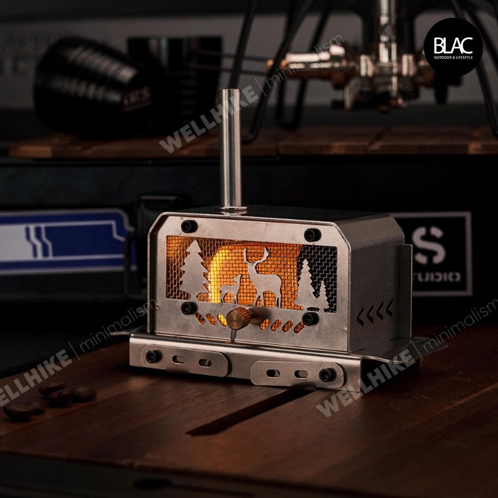 【BLAC黑客】WELLHIKE柴爐造型鏤空薰香爐香薰爐蚊香爐 可燃燒塔香、線香、蚊香 雙面鏤空可折卸收納 附收納袋-細節圖5