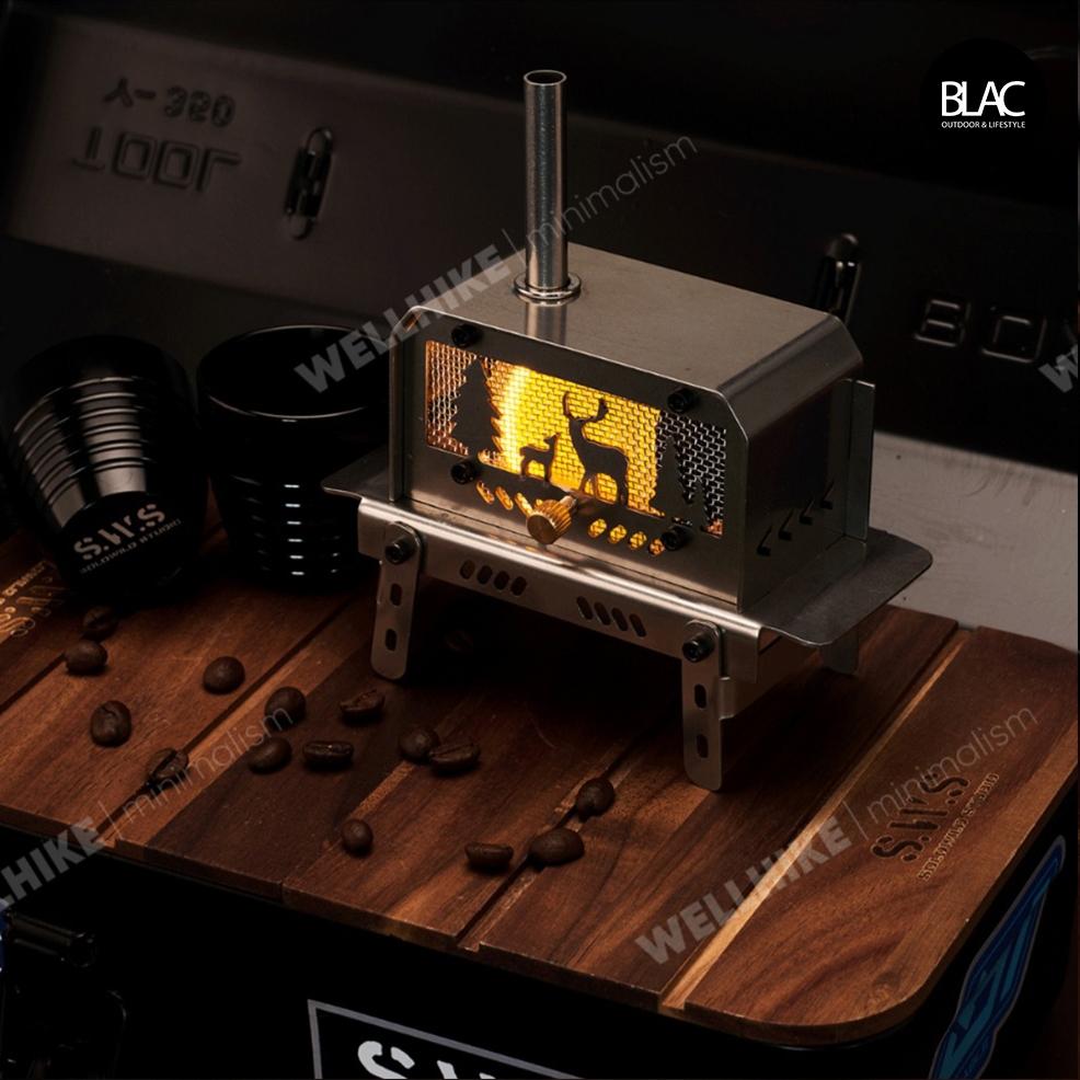 【BLAC黑客】WELLHIKE柴爐造型鏤空薰香爐香薰爐蚊香爐 可燃燒塔香、線香、蚊香 雙面鏤空可折卸收納 附收納袋-細節圖6