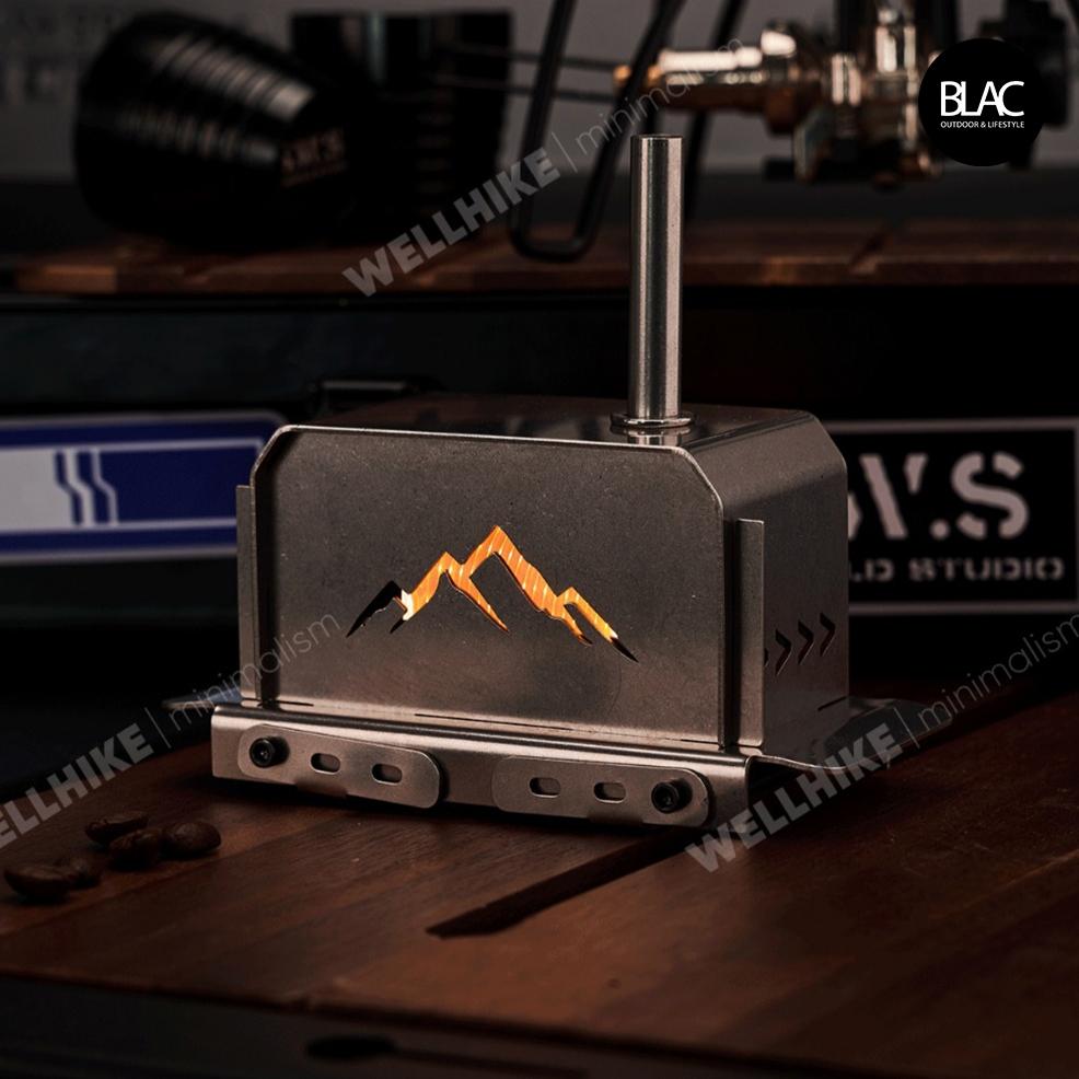 【BLAC黑客】WELLHIKE柴爐造型鏤空薰香爐香薰爐蚊香爐 可燃燒塔香、線香、蚊香 雙面鏤空可折卸收納 附收納袋-細節圖8