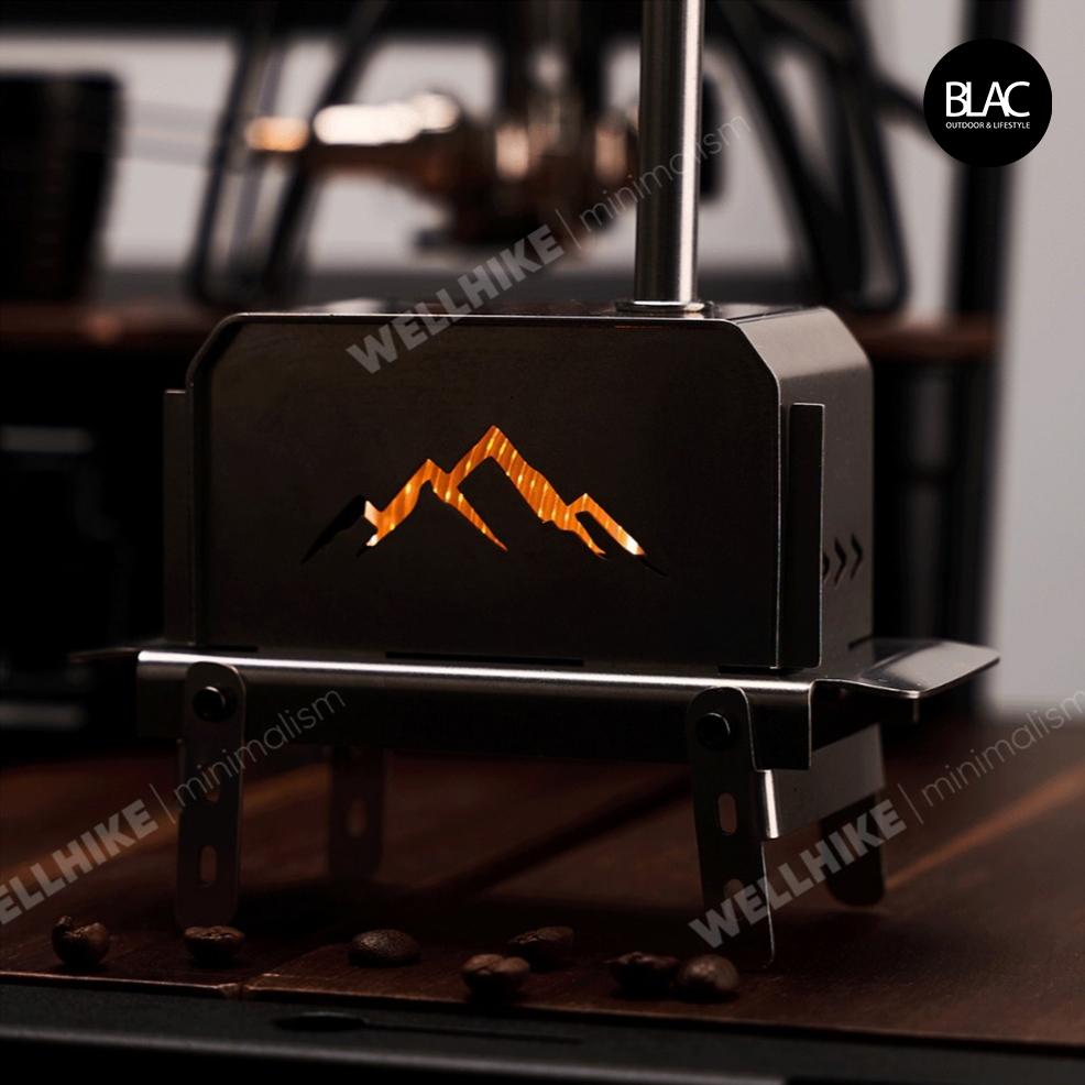 【BLAC黑客】WELLHIKE柴爐造型鏤空薰香爐香薰爐蚊香爐 可燃燒塔香、線香、蚊香 雙面鏤空可折卸收納 附收納袋-細節圖9