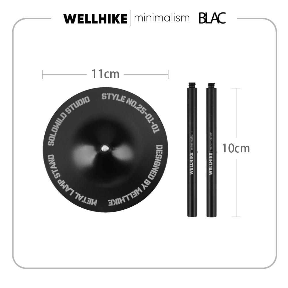 【BLAC黑客】WELLHIKE桌上型燈座燈架 底座11cm加大版 2節式燈桿可拆卸收納 1/4英吋螺牙-細節圖6