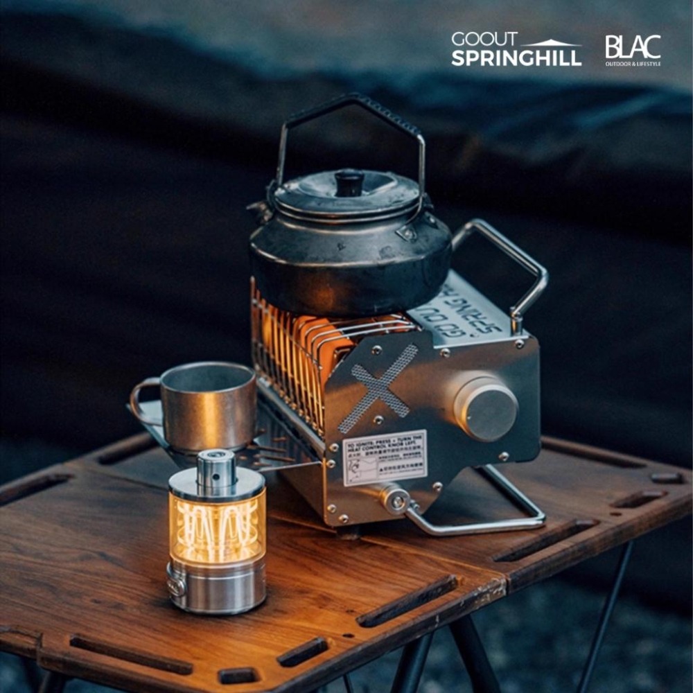 【BLAC黑客】春山SPRINGHILL卡式瓦斯暖爐取暖器 不鏽鋼機械風格迷你爐身 冬季取暖神器-細節圖2