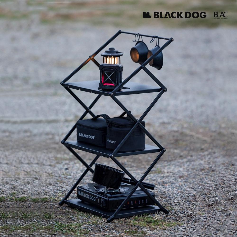 【BLAC黑客】BLACKDOG黑狗戶外多功能折疊置物架三層架-落地型 含收納袋-細節圖3