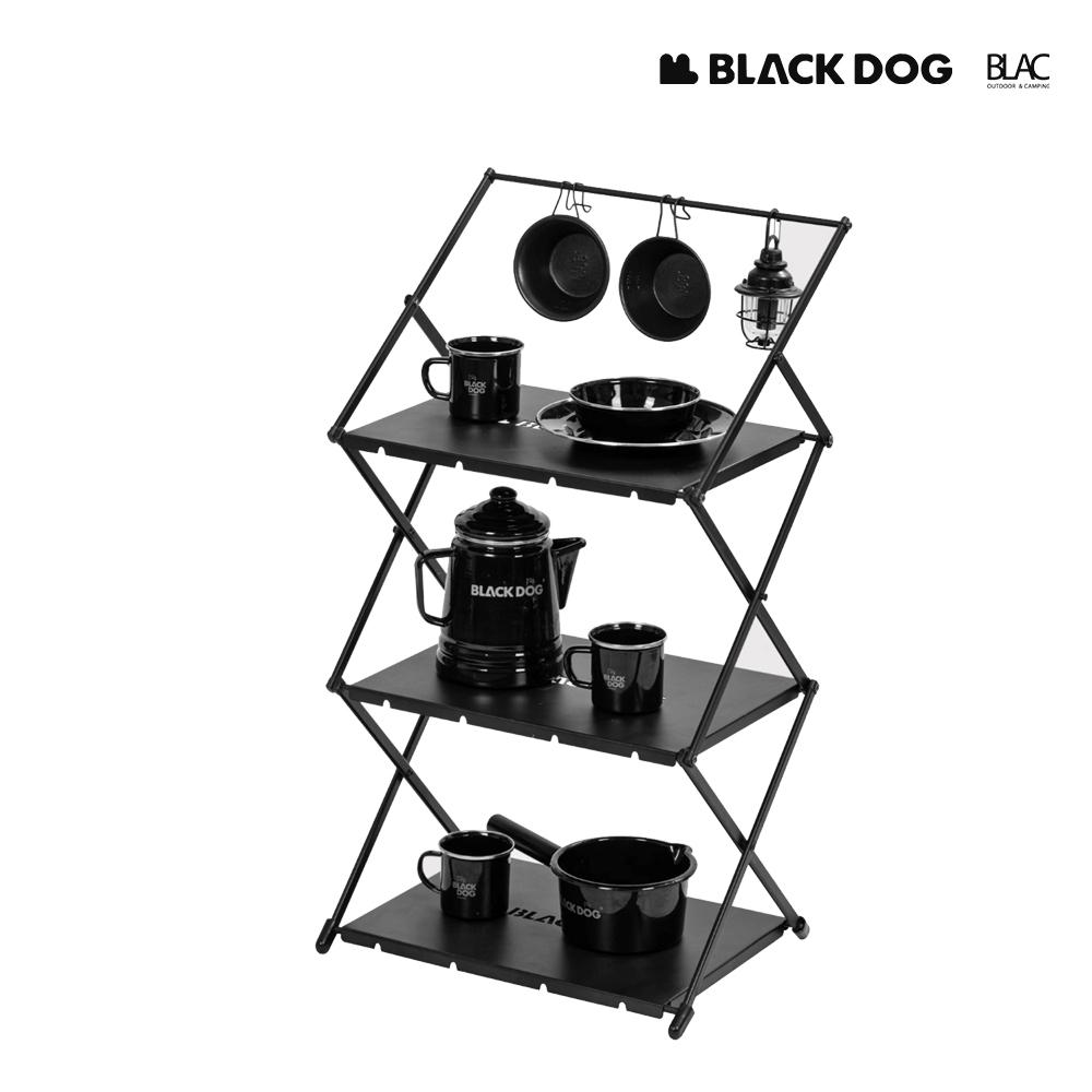 【BLAC黑客】BLACKDOG黑狗戶外多功能折疊置物架三層架-落地型 含收納袋-細節圖5