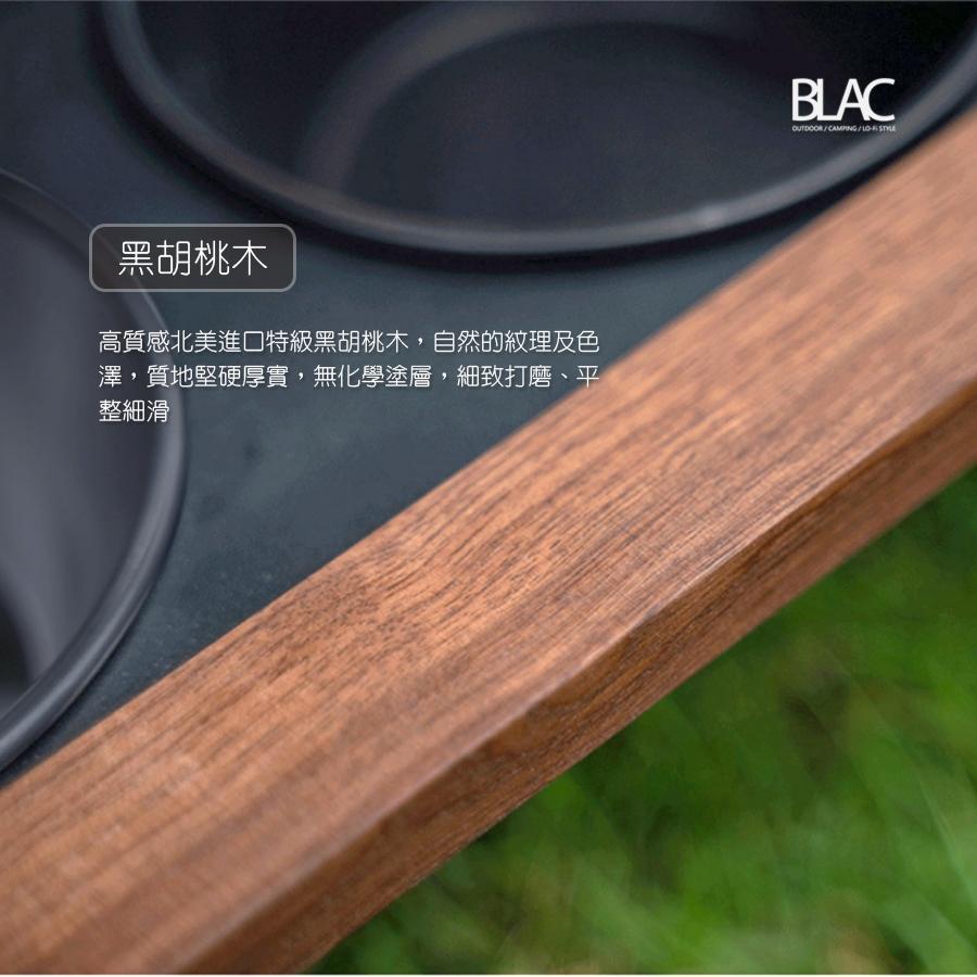 【BLAC黑客】黑胡桃木寵物折疊碗架寵物行動餐桌 可拆疊收納 可拆卸式燈桿 附雪拉碗-細節圖5