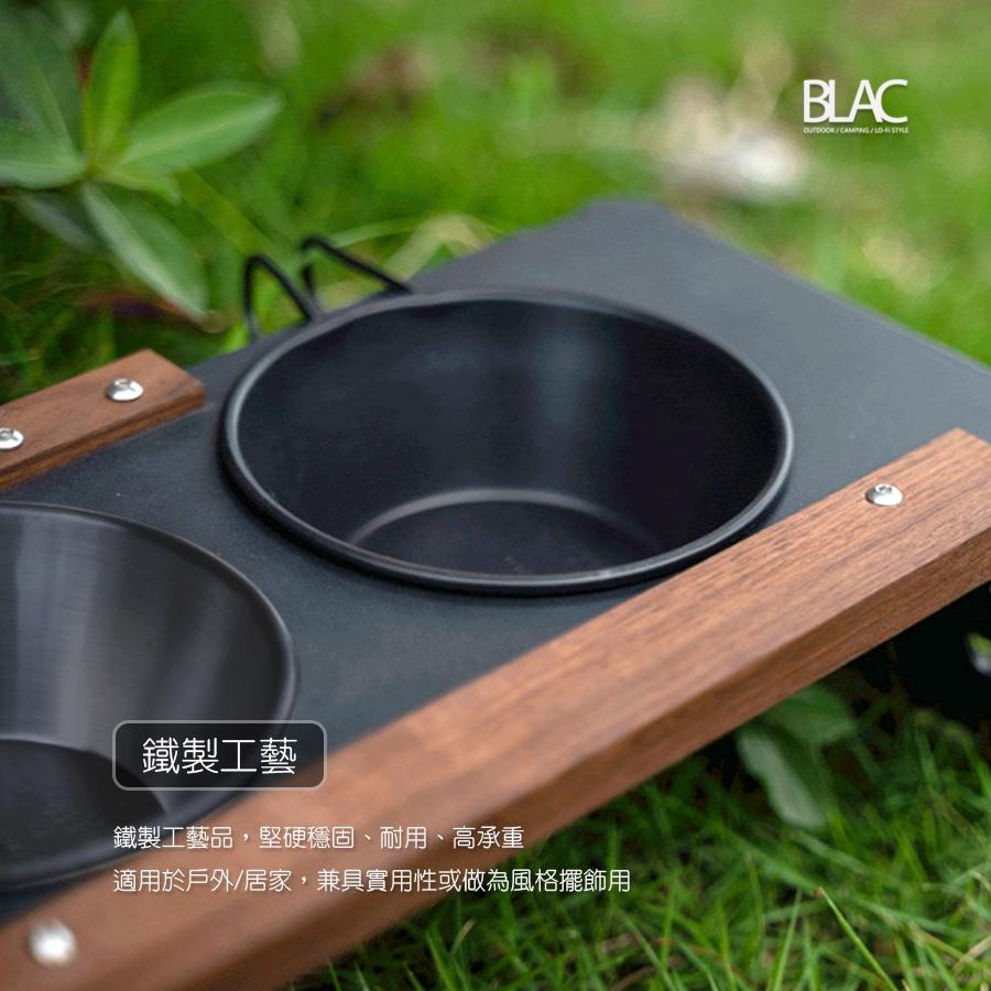 【BLAC黑客】黑胡桃木寵物折疊碗架寵物行動餐桌 可拆疊收納 可拆卸式燈桿 附雪拉碗-細節圖6