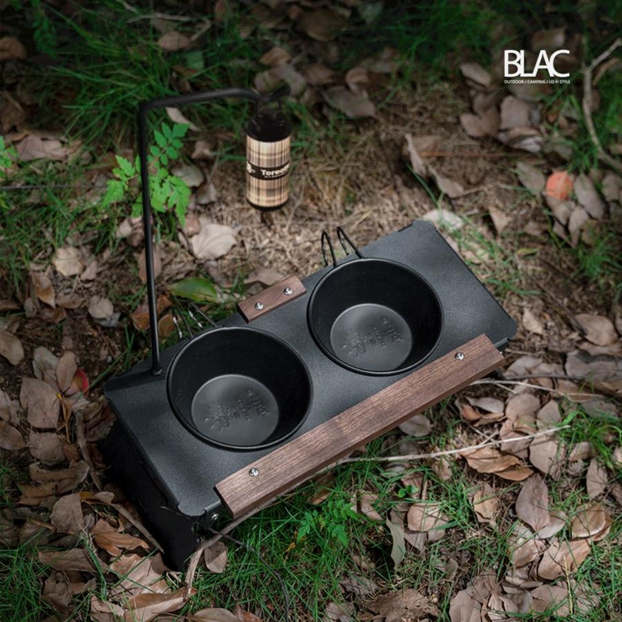 【BLAC黑客】黑胡桃木寵物折疊碗架寵物行動餐桌 可拆疊收納 可拆卸式燈桿 附雪拉碗-細節圖9