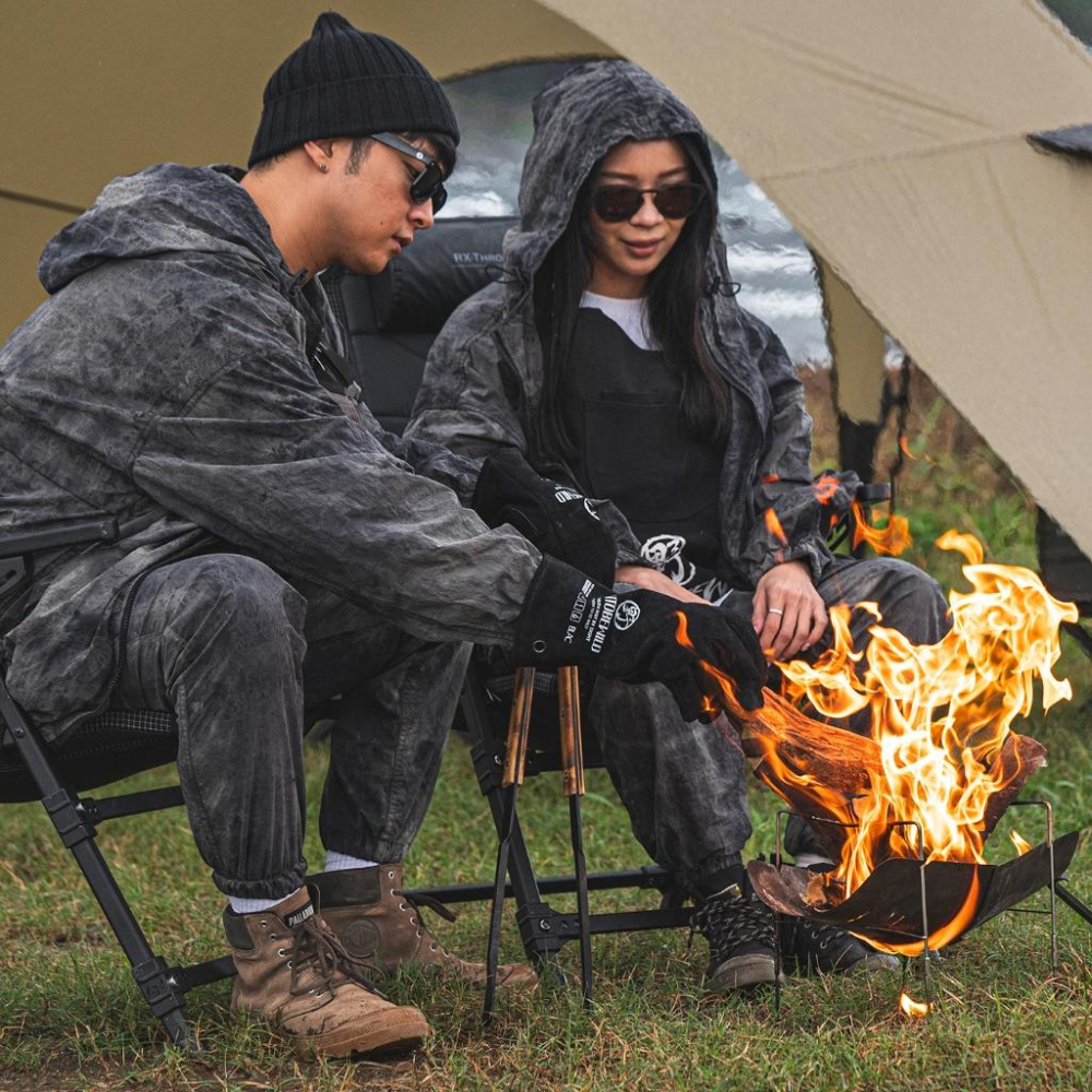 【BLAC黑客】雙層牛皮焚火手套隔熱手套工作手套 A級純牛皮 阻燃防火星BORNTOBEWILD-細節圖4