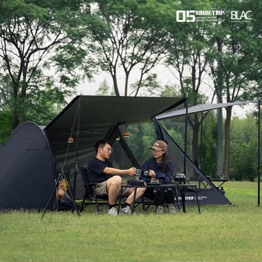 【BLAC黑客】山趣ShineTrip一房一廳輕量隧道帳篷 機車露營 7001骨架 內掛睡帳 4.9KG-細節圖3