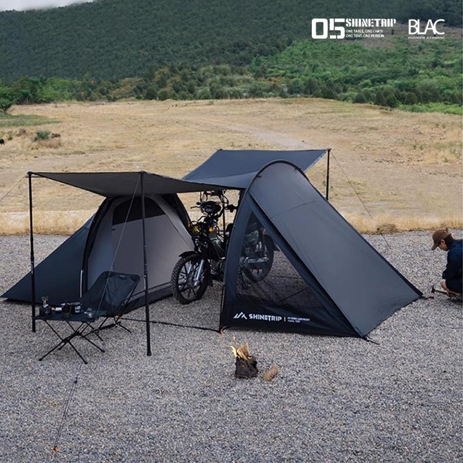 【BLAC黑客】山趣ShineTrip一房一廳輕量隧道帳篷 機車露營 7001骨架 內掛睡帳 4.9KG-細節圖6