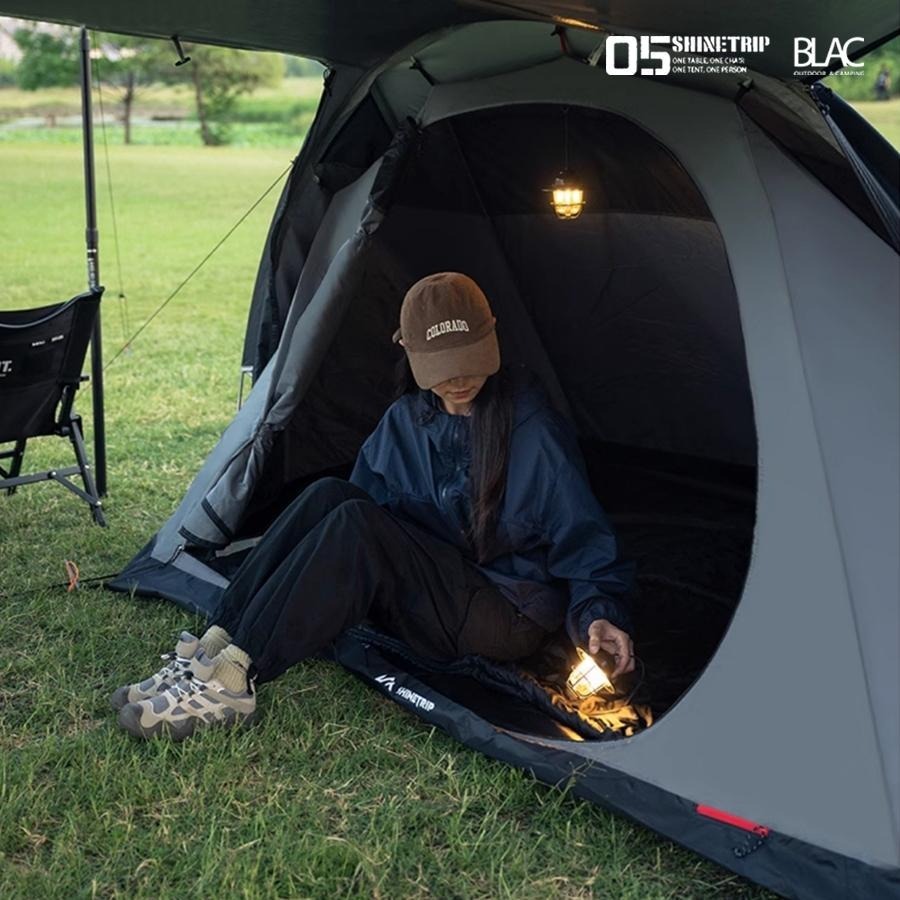 【BLAC黑客】山趣ShineTrip一房一廳輕量隧道帳篷 機車露營 7001骨架 內掛睡帳 4.9KG-細節圖8