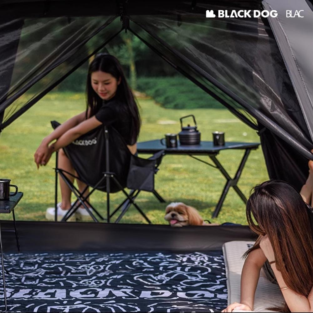 【BLAC黑客】BLACKDOG黑狗兩門三窗黑膠自動帳篷2.4 天幕快速結合系統 附頂布地墊及配件 240x240cm-細節圖8