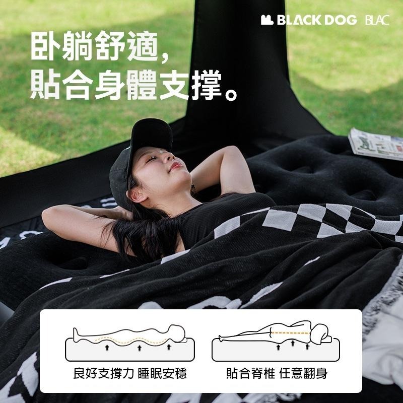 【BLAC黑客】BLACKDOG黑狗單雙人自動充氣床 內建充吸2用氣泵 親膚植絨-細節圖5