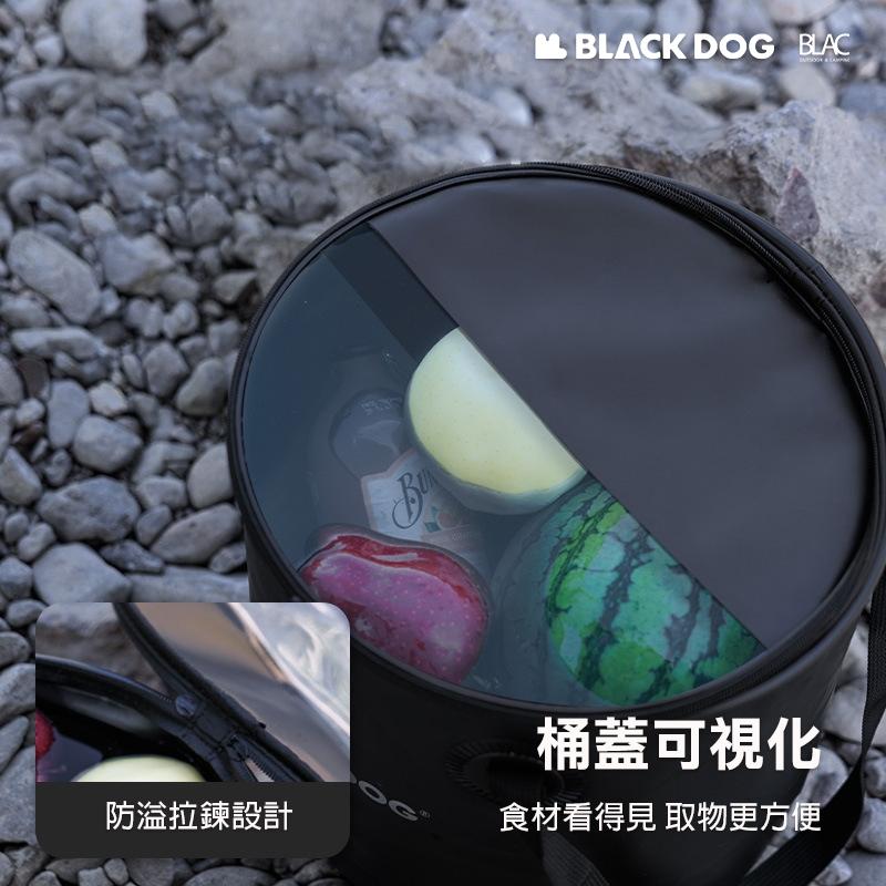 【BLAC黑客】BLACKDOG黑狗戶外露營折疊水桶垃圾桶20L 出水閥門設計 可視化透明拉鍊桶蓋 冰桶水袋收納袋-細節圖2
