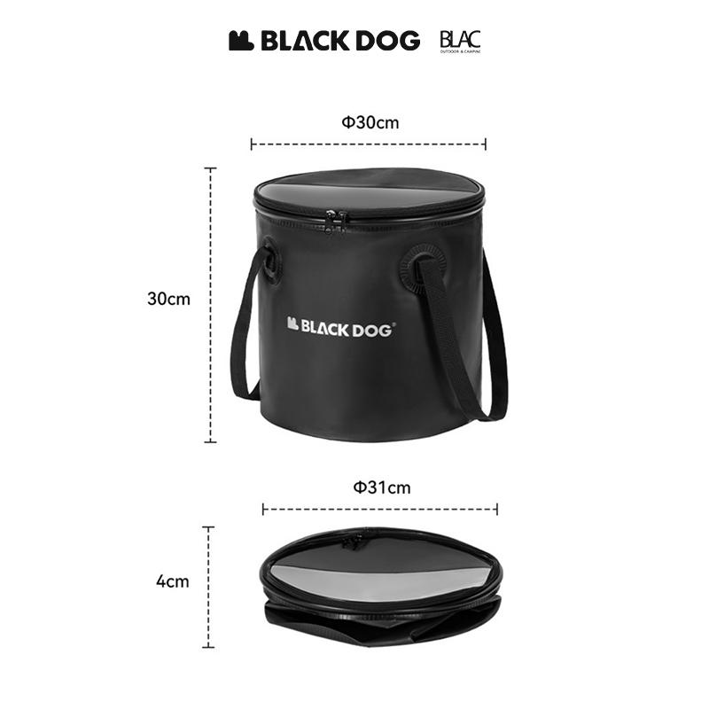 【BLAC黑客】BLACKDOG黑狗戶外露營折疊水桶垃圾桶20L 出水閥門設計 可視化透明拉鍊桶蓋 冰桶水袋收納袋-細節圖5