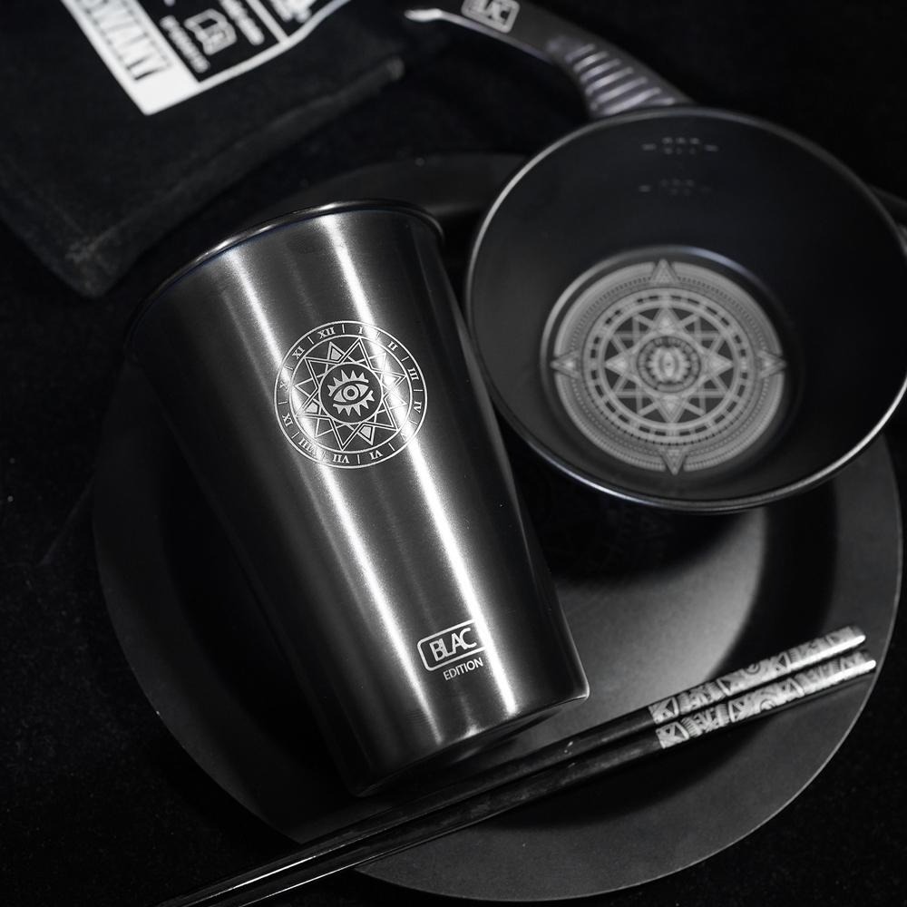 【BLAC黑客】304不鏽鋼真空鍍鈦杯500ml 可堆疊收納 雷射雕刻不掉漆不掉色-細節圖3