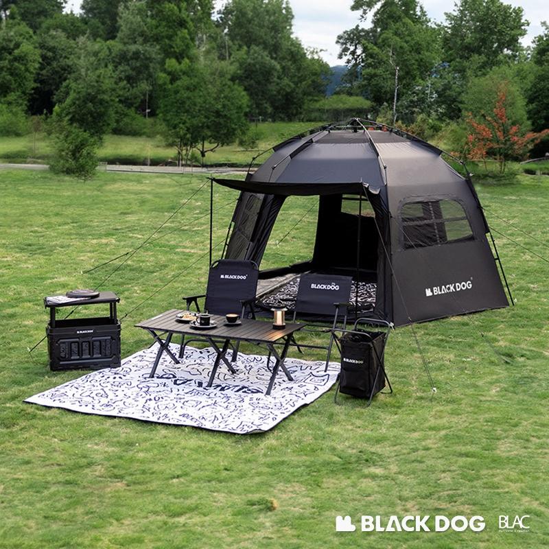 【BLAC黑客】BLACKDOG黑狗六邊型黑膠自動帳篷350x350cm 三秒速開一體式自動骨架 含頂布-細節圖4