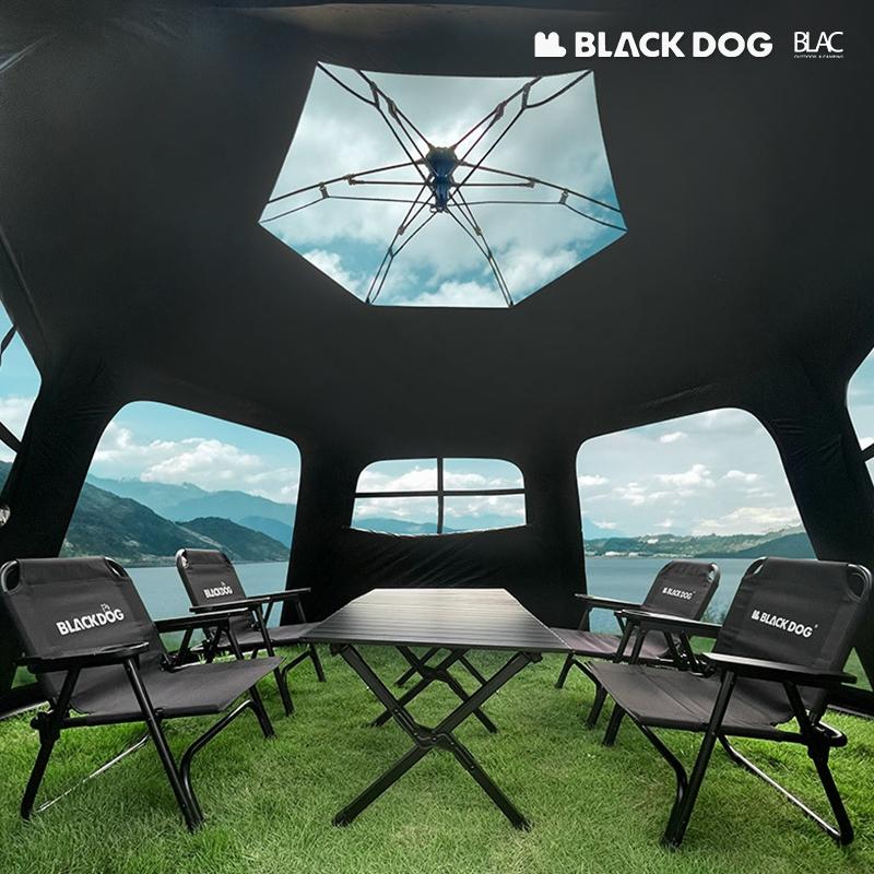 【BLAC黑客】BLACKDOG黑狗六邊型黑膠自動帳篷350x350cm 三秒速開一體式自動骨架 含頂布-細節圖5