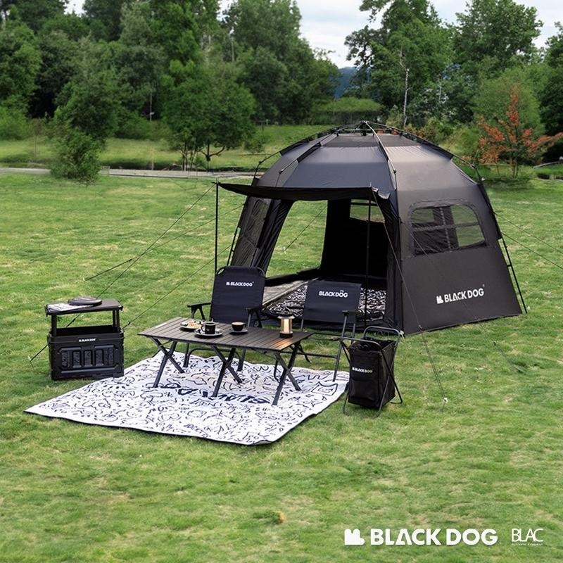 【BLAC黑客】BLACKDOG黑狗六邊型黑膠自動帳篷350x350cm 三秒速開一體式自動骨架 含頂布-細節圖4