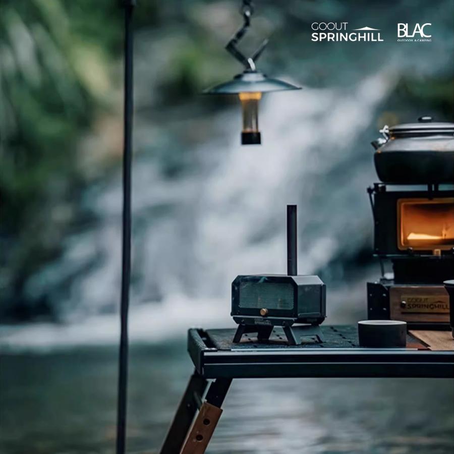 【BLAC黑客】春山SPRINGHILL柴爐造型香薰爐黑化版 薰香爐蚊香爐 可燃燒塔香、線香、蚊香 附收納袋-細節圖2