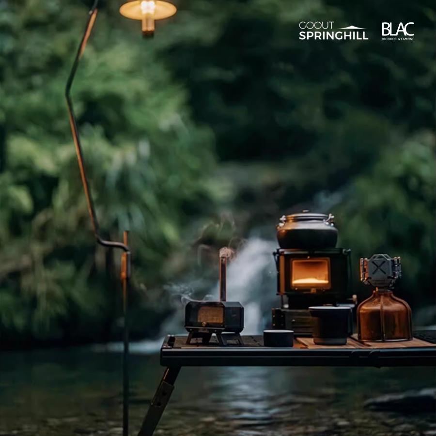 【BLAC黑客】春山SPRINGHILL柴爐造型香薰爐黑化版 薰香爐蚊香爐 可燃燒塔香、線香、蚊香 附收納袋-細節圖3