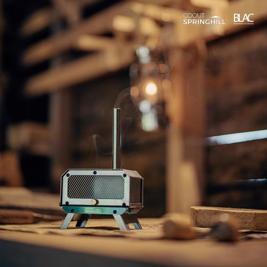 【BLAC黑客】春山SPRINGHILL柴爐造型香薰爐黑化版 薰香爐蚊香爐 可燃燒塔香、線香、蚊香 附收納袋-細節圖7