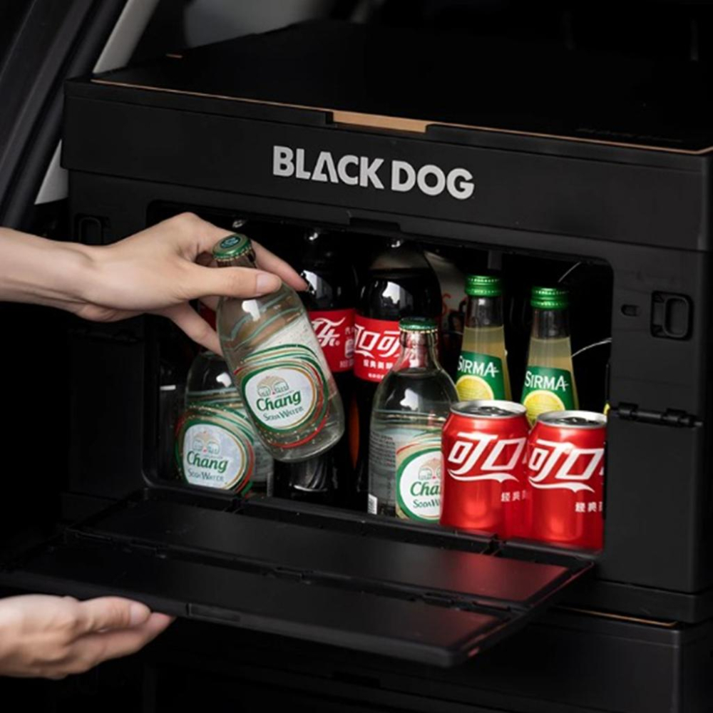【BLAC黑客】BLACKDOG黑狗折疊露營收納箱附木質桌板 5面全開 50公升 置物桌模式-細節圖9