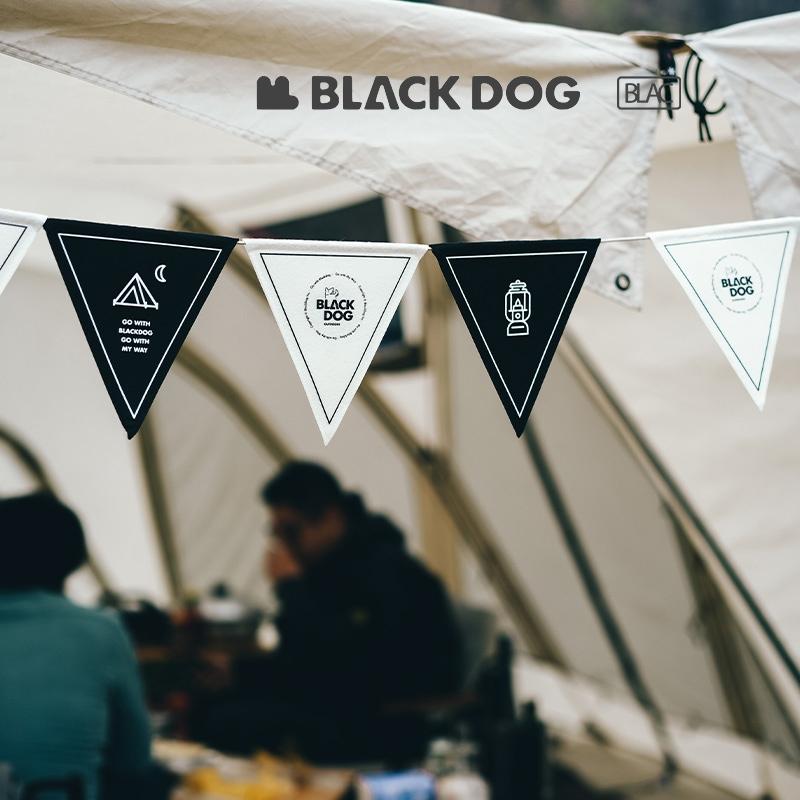 【BLAC黑客】BLACKDOG黑狗戶外露營氛圍三角旗 三角掛旗 柔軟舒適毛圈布-細節圖2