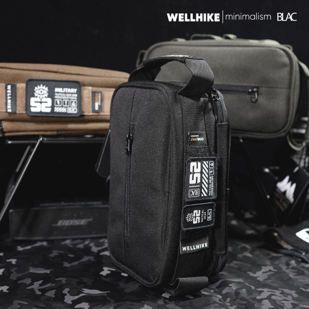 【BLAC黑客】CORDURA®戰術風格衛生紙套紙巾收納包 裝備收納包燈具收納包 軍規1000D抗撕裂格紋布-細節圖2