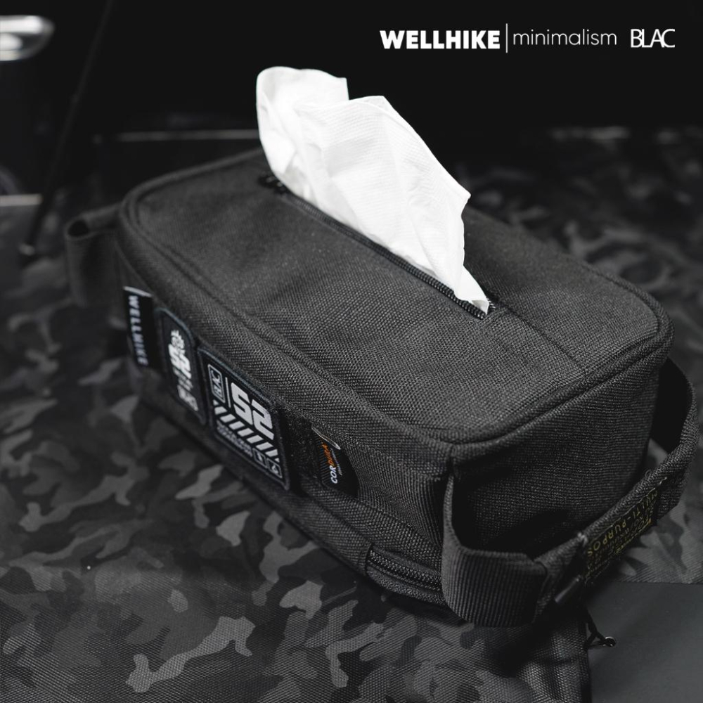 【BLAC黑客】CORDURA®戰術風格衛生紙套紙巾收納包 裝備收納包燈具收納包 軍規1000D抗撕裂格紋布-細節圖4