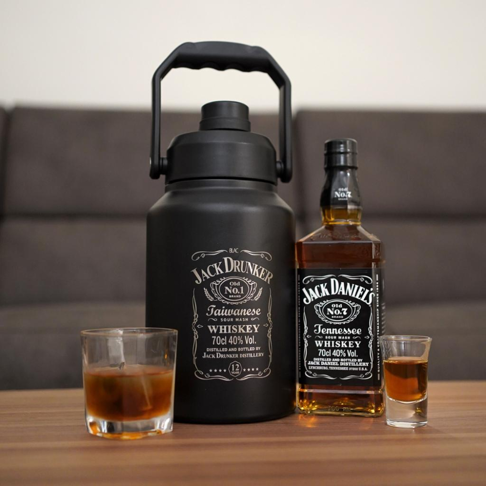 【BLAC黑客】304不鏽鋼美式酒標保溫瓶保冰桶水壺2公升 雙層真空 tribute to JACK DANIELS-細節圖9