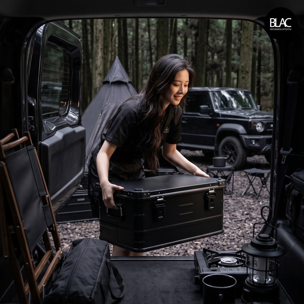 【BLAC黑客】戶外露營鋁合金收納箱鋁箱50L 黑/沙/軍綠/銀色-細節圖3