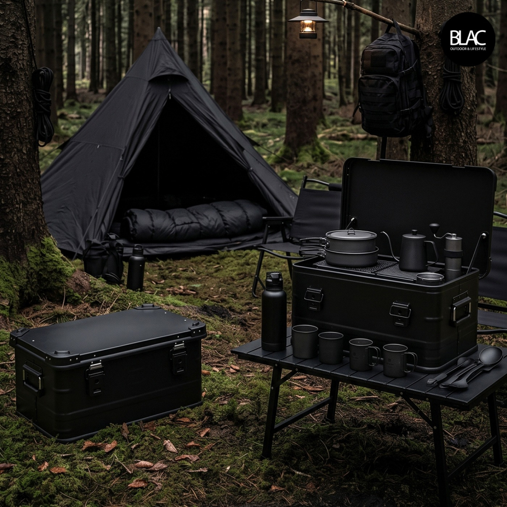 【BLAC黑客】戶外露營鋁合金收納箱鋁箱50L 黑/沙/軍綠/銀色-細節圖10