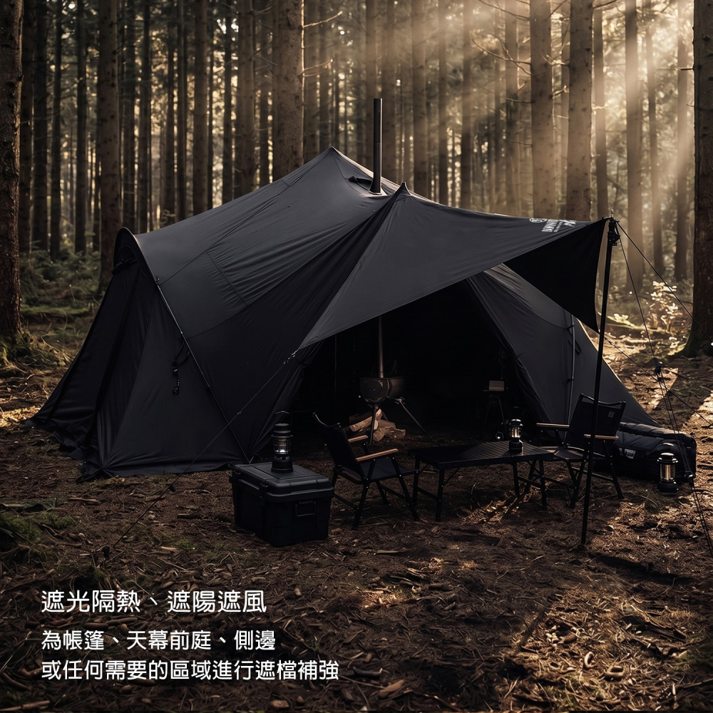 黑膠遮光遮陽掛布【BLAC黑客】防曬隔熱檔風 邊布圍布臨時天幕 210D抗撕裂牛津布BORNTOBEWILD-細節圖2