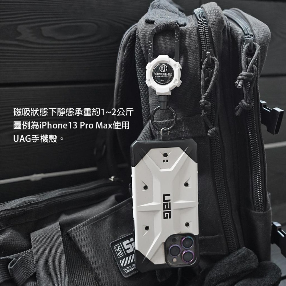 【BLAC黑客】磁吸伸縮鋼絲掛扣掛勾 自動回彈捲收 78cm拉伸範圍 鍘刀式大型開口-細節圖6