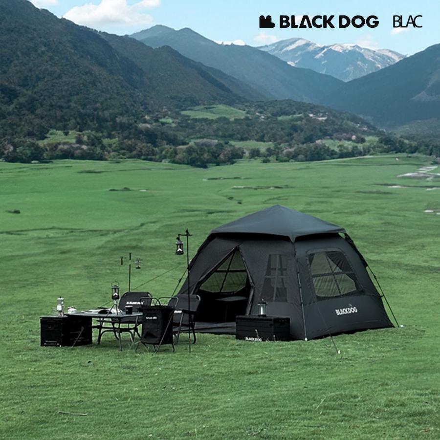 【BLAC黑客】BLACKDOG黑狗三秒速開黑膠自動帳篷兩門四窗速搭帳沙灘帳240x240cm  附頂布地墊及配件-細節圖5