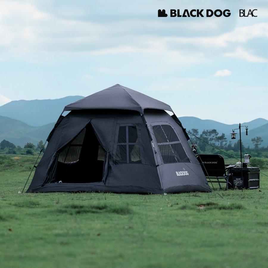 【BLAC黑客】BLACKDOG黑狗三秒速開黑膠自動帳篷兩門四窗速搭帳沙灘帳240x240cm  附頂布地墊及配件-細節圖6
